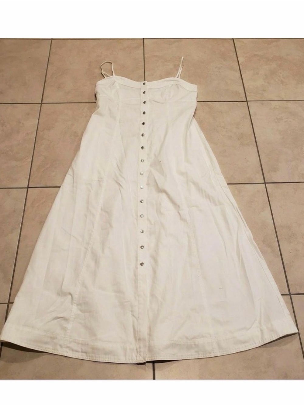 FREE PEOPLE Just Jill White Button Down Maxi Dress Size Medium - Picture 8 of 9
